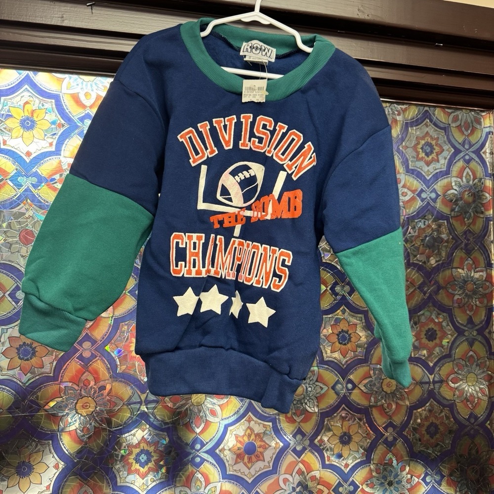 Vintage 1991 Row Team‎ ATCO Crewneck Sweatshirt Kids Youth 6 New Defect Football